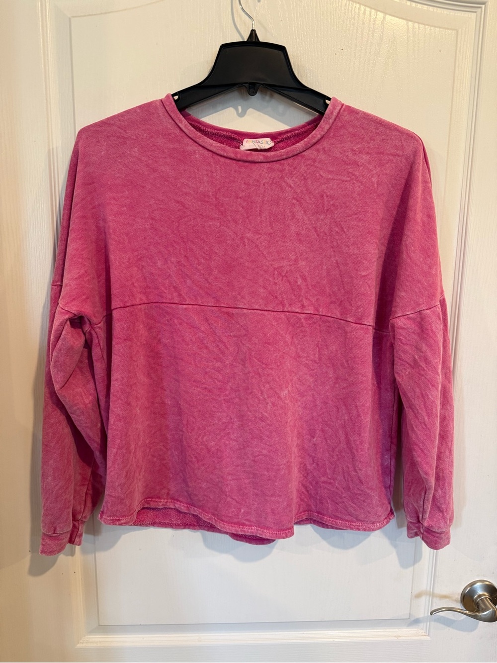 Fantastic Fawn pink mineral-washed long sleeve relaxed oversize sweatshirt small